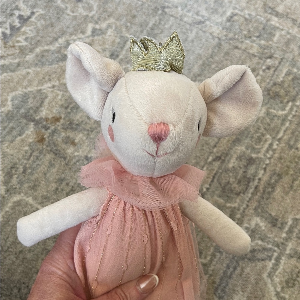 Pink Princess Mouse Plush Doll with Crown - Soft Stuffed Animal - Picture 3 of 5